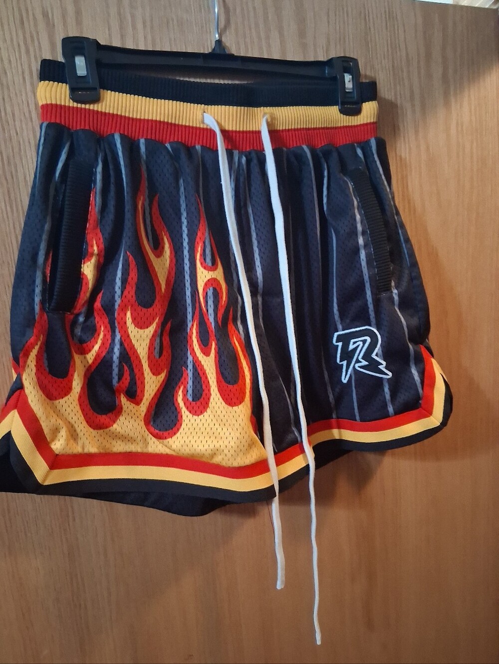 RESERFF Starlight Flame Vintage Double-Layer Mesh Shorts Sz S